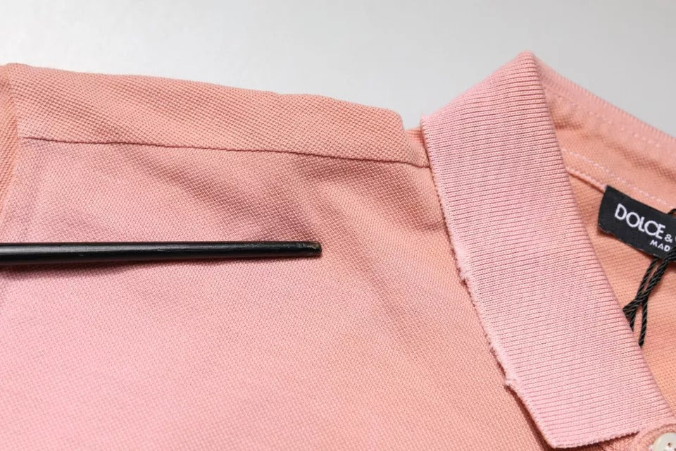 Dolce & Gabbana Pink Crown Collared Short Sleeve Polo T-shirt - RIMODA