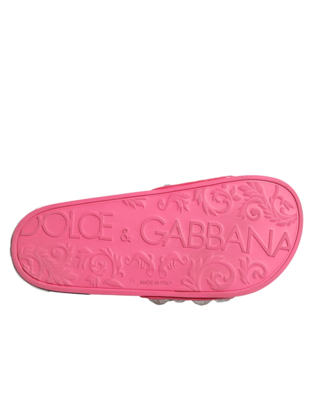 Dolce & Gabbana Pink Crystal Slides Sandals Beachwear Shoes - RIMODA