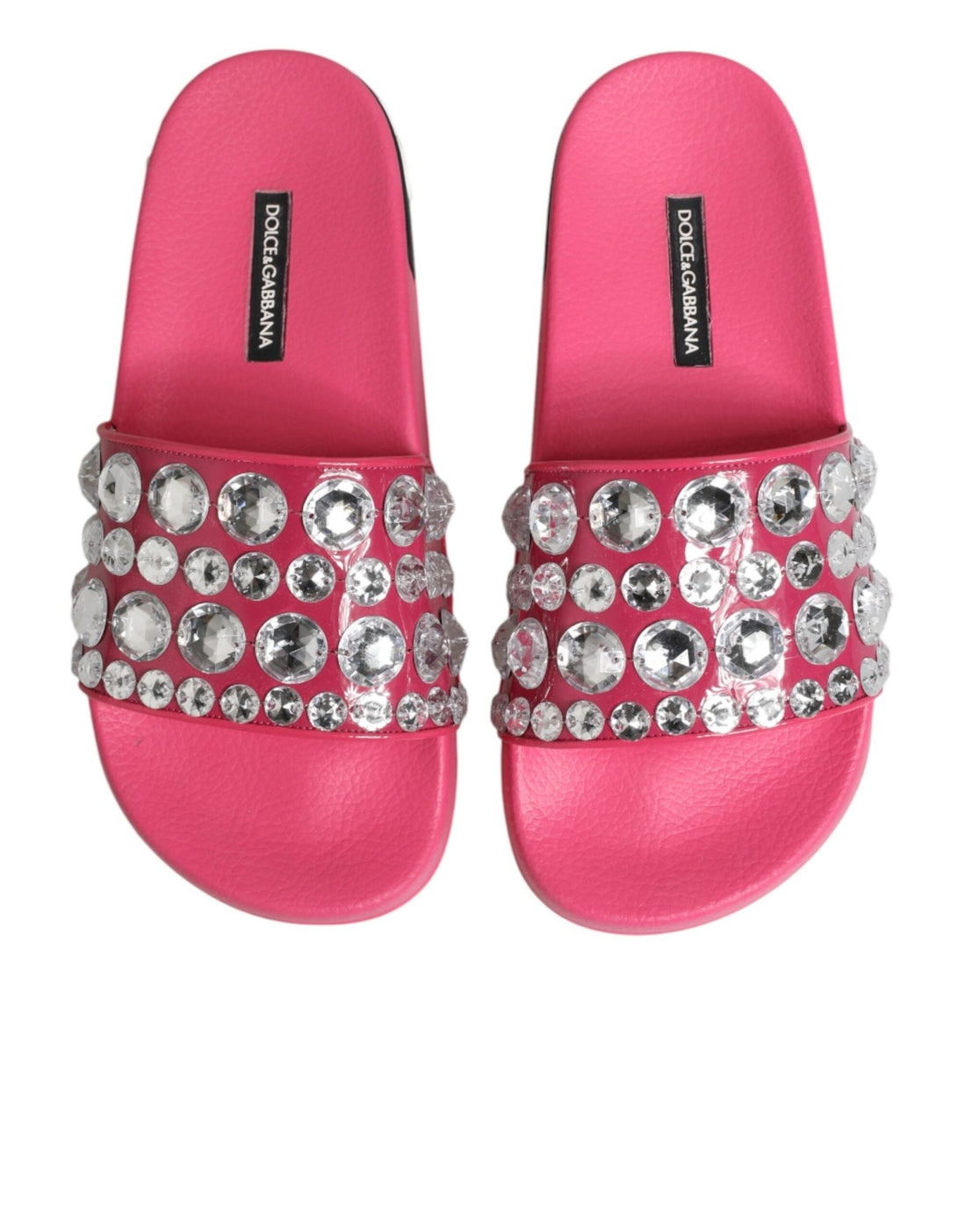 Dolce & Gabbana Pink Crystal Slides Sandals Beachwear Shoes - RIMODA