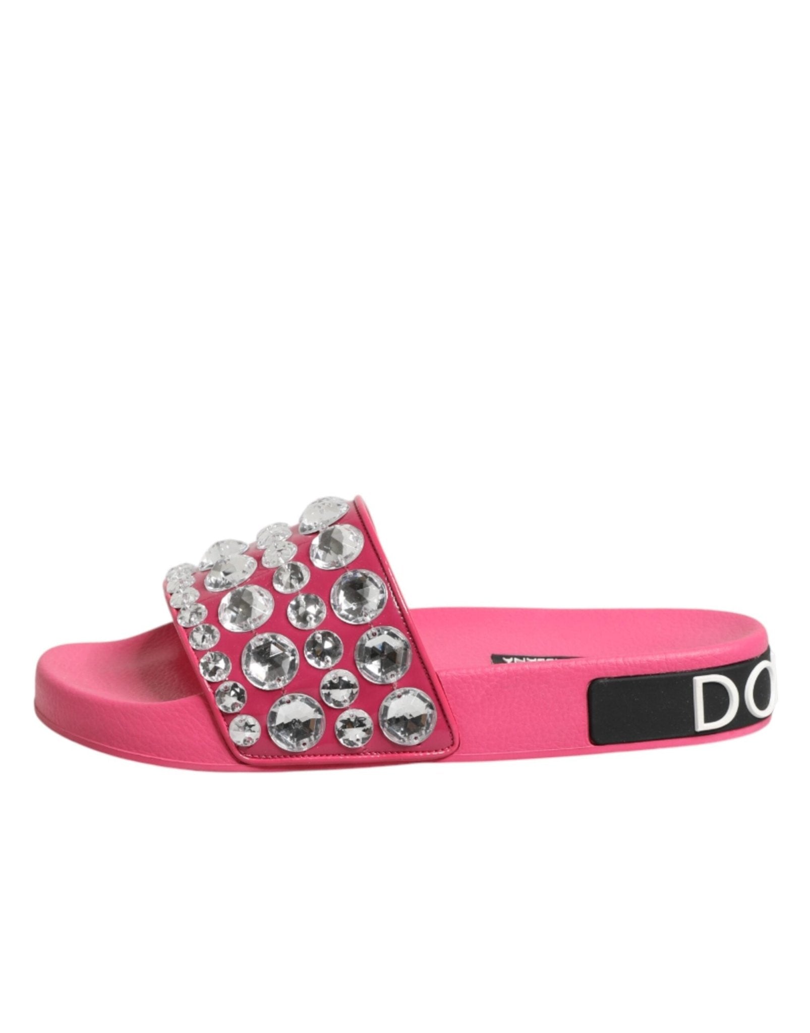 Dolce & Gabbana Pink Crystal Slides Sandals Beachwear Shoes - RIMODA