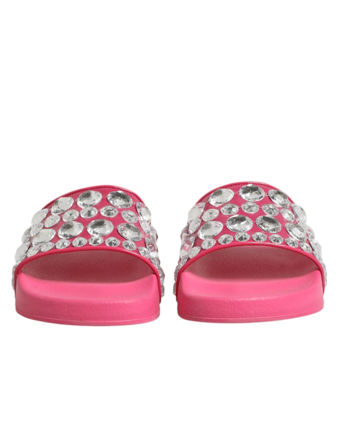 Dolce & Gabbana Pink Crystal Slides Sandals Beachwear Shoes - RIMODA