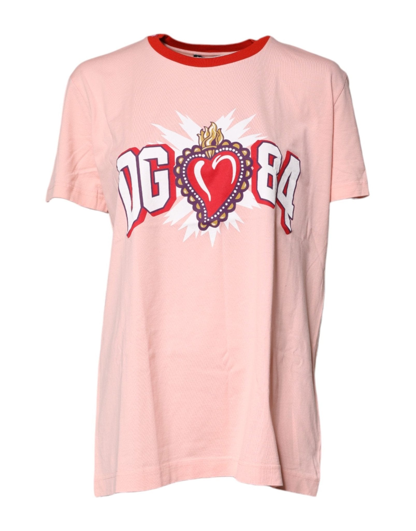 Dolce & Gabbana Pink DG 84 Sacred Heart Print Cotton T-shirt - RIMODA