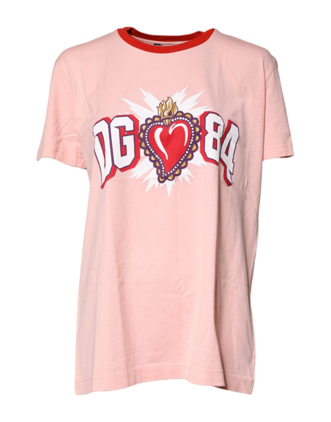 Dolce & Gabbana Pink DG 84 Sacred Heart Print Cotton T-shirt - RIMODA
