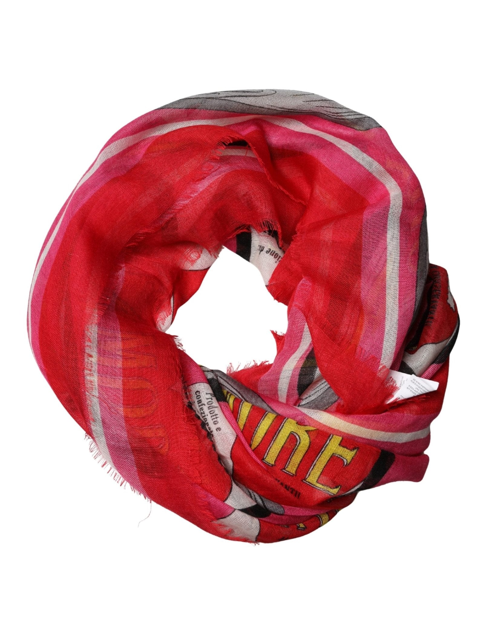 Dolce & Gabbana Pink DG Amore Print Neck Square Shawl 140cm x 140cm Scarf - RIMODA