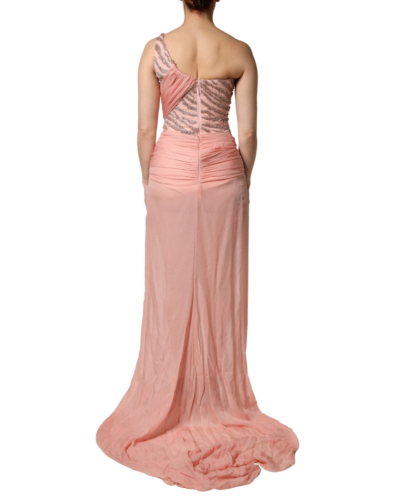 Dolce & Gabbana Pink Embellished One Shoulder Maxi Dress - RIMODA