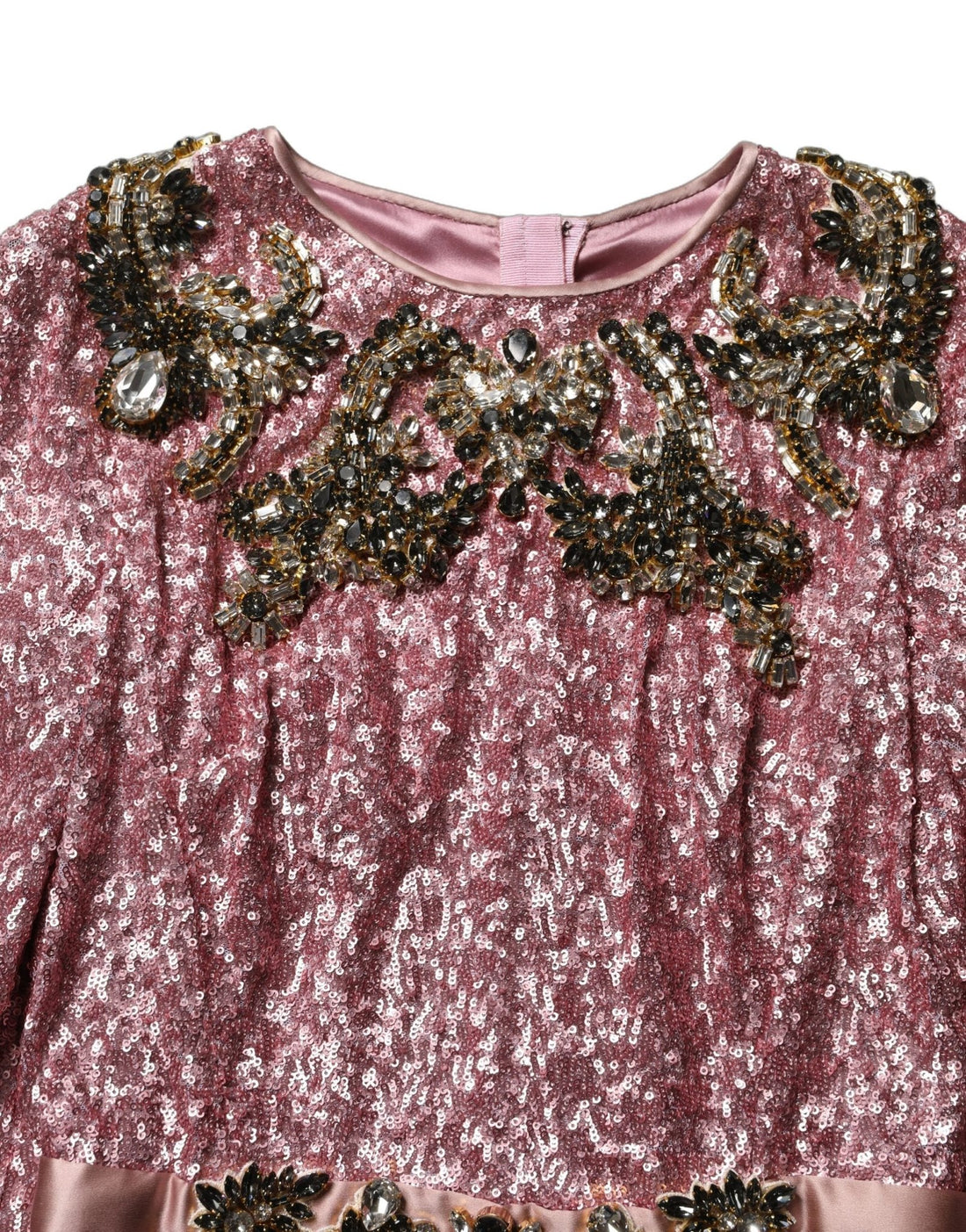 Dolce & Gabbana Pink Embellished Sequined Evening Gown Dress - RIMODA