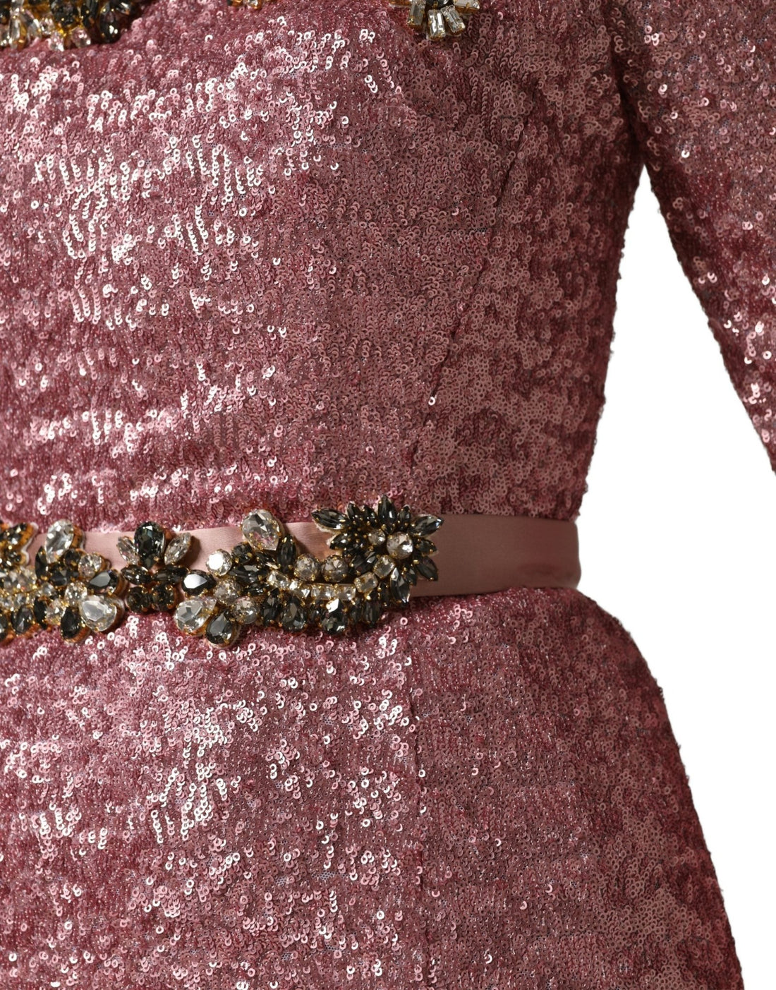 Dolce & Gabbana Pink Embellished Sequined Evening Gown Dress - RIMODA