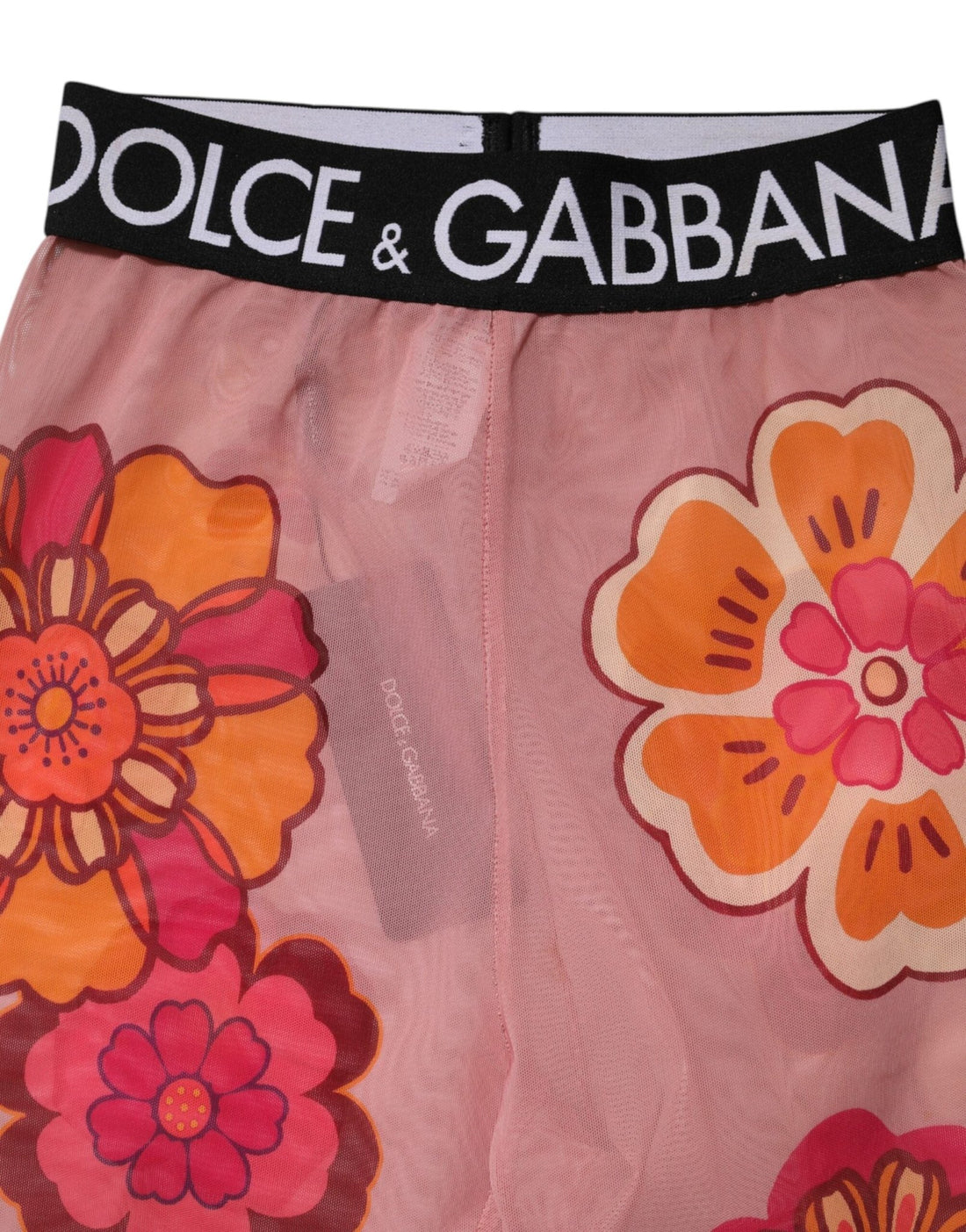 Dolce & Gabbana Pink Floral Leggings Stretch Waist Pants - RIMODA