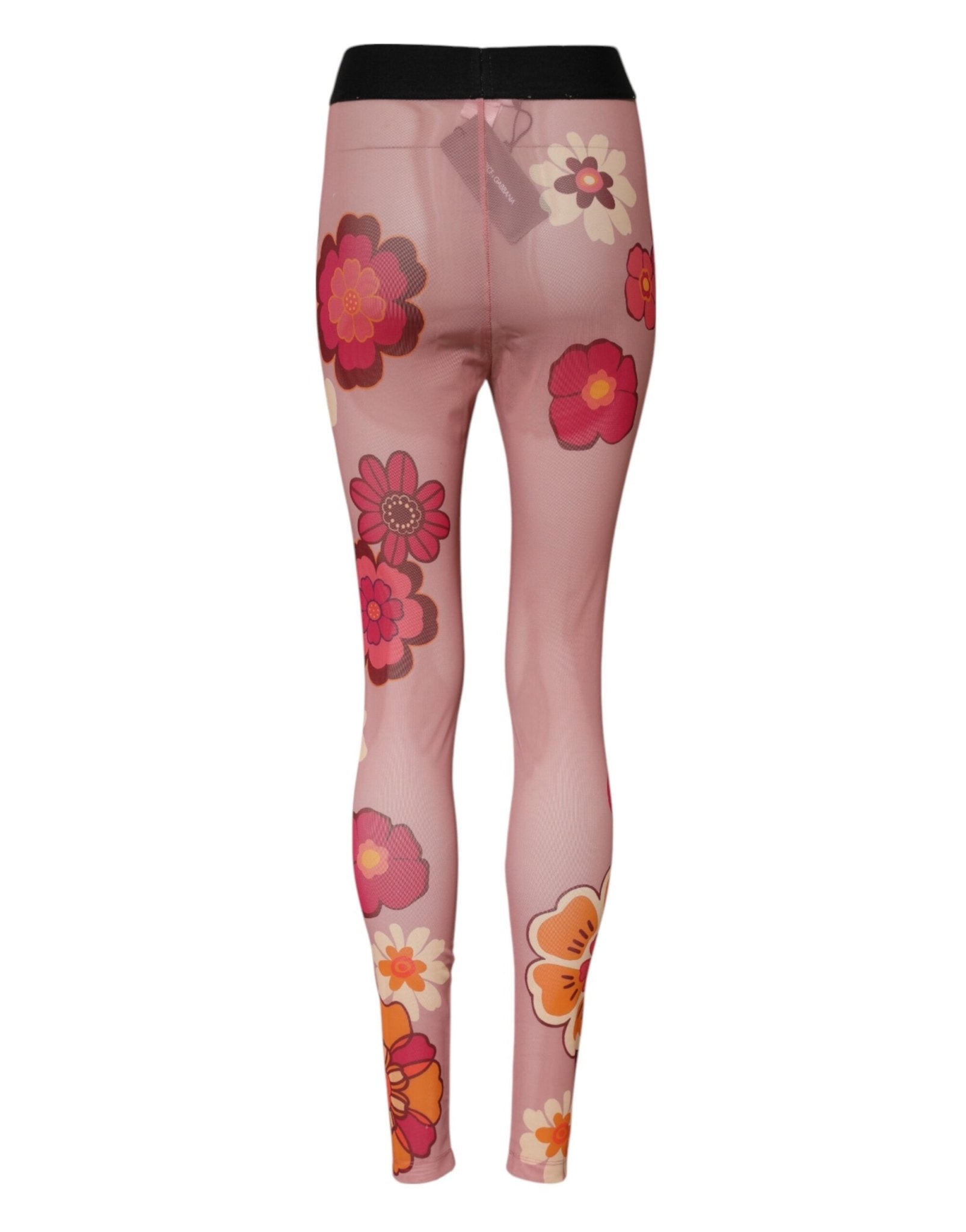 Dolce & Gabbana Pink Floral Leggings Stretch Waist Pants - RIMODA