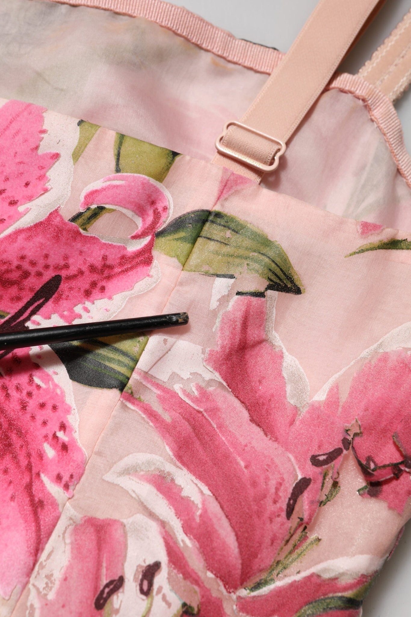 Dolce & Gabbana Pink Floral Lily Print Midi Sleeveless Dress - RIMODA