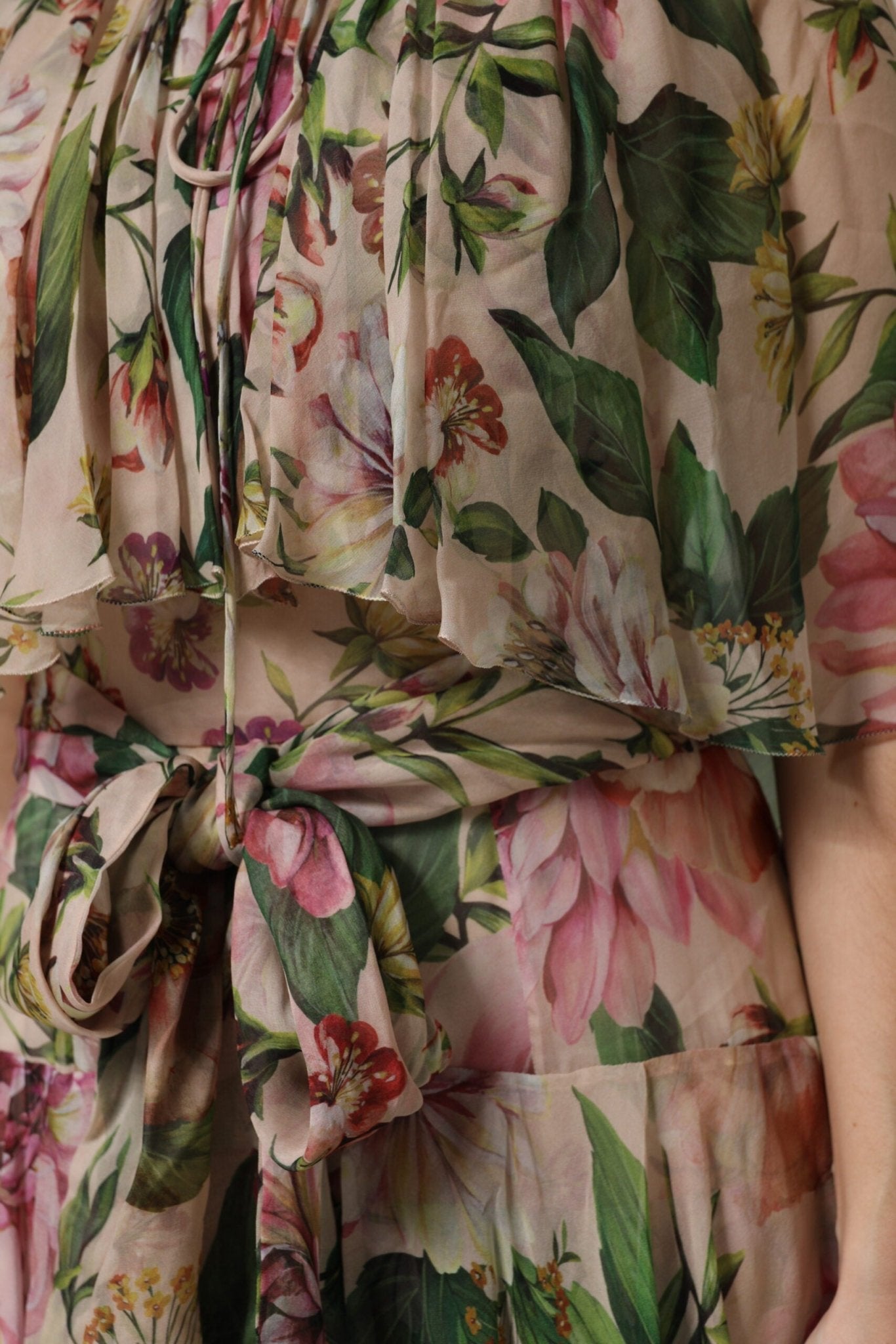 Dolce & Gabbana Pink Floral Print Tiered Long Maxi Dress - RIMODA