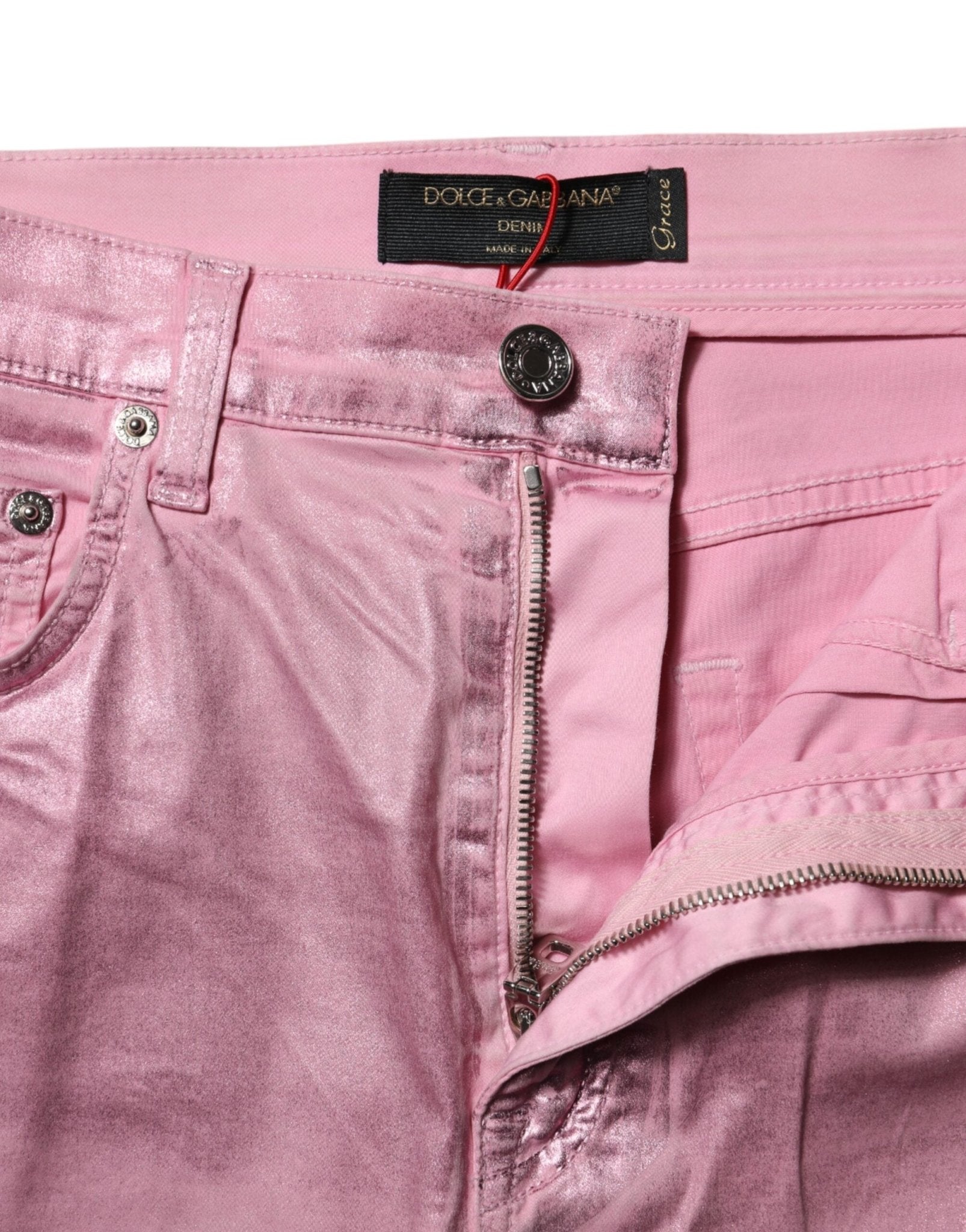 Dolce & Gabbana Pink GRACE High Waisted Skinny Denim Jeans - RIMODA