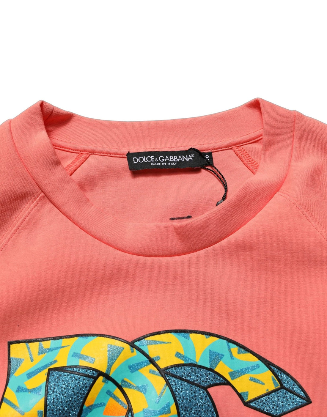 Dolce & Gabbana Pink Graphic Crew Neck Cropped Sweatshirt Sweater - RIMODA