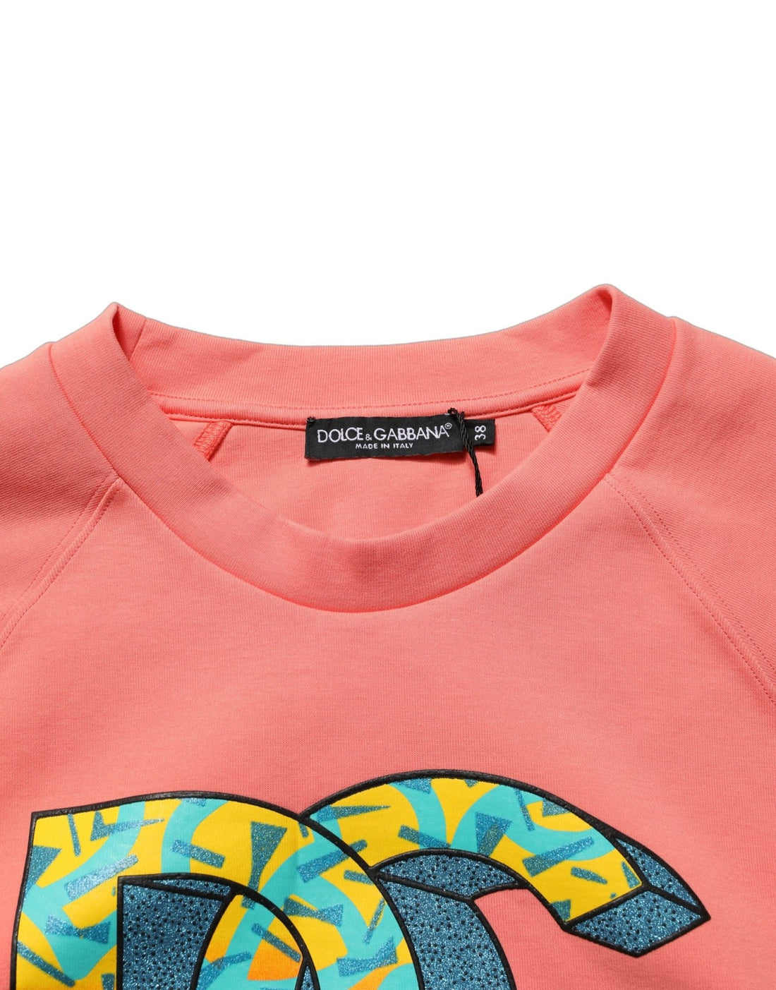 Dolce & Gabbana Pink Graphic Crew Neck Cropped Sweatshirt Sweater - RIMODA