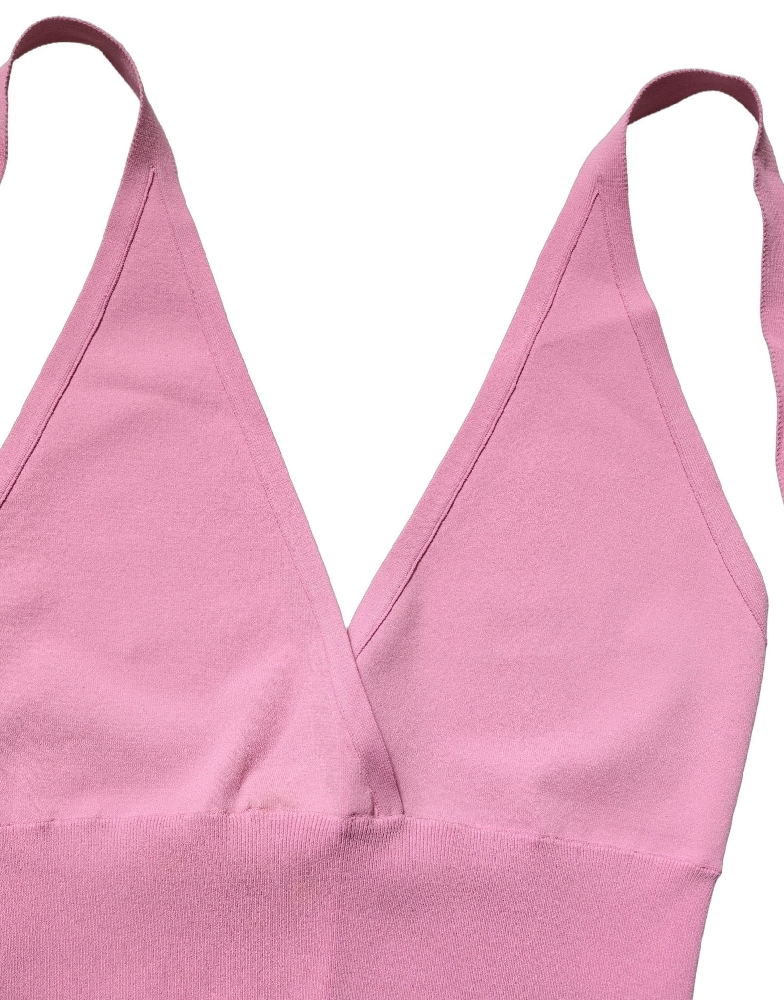 Dolce & Gabbana Pink Halter Neck Fitted Cropped Tank Top - RIMODA