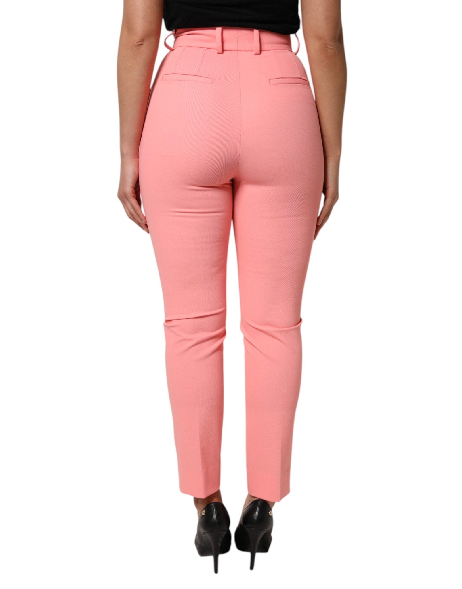 Dolce & Gabbana Pink High Waist Dress Tapered Trouser Pants - RIMODA