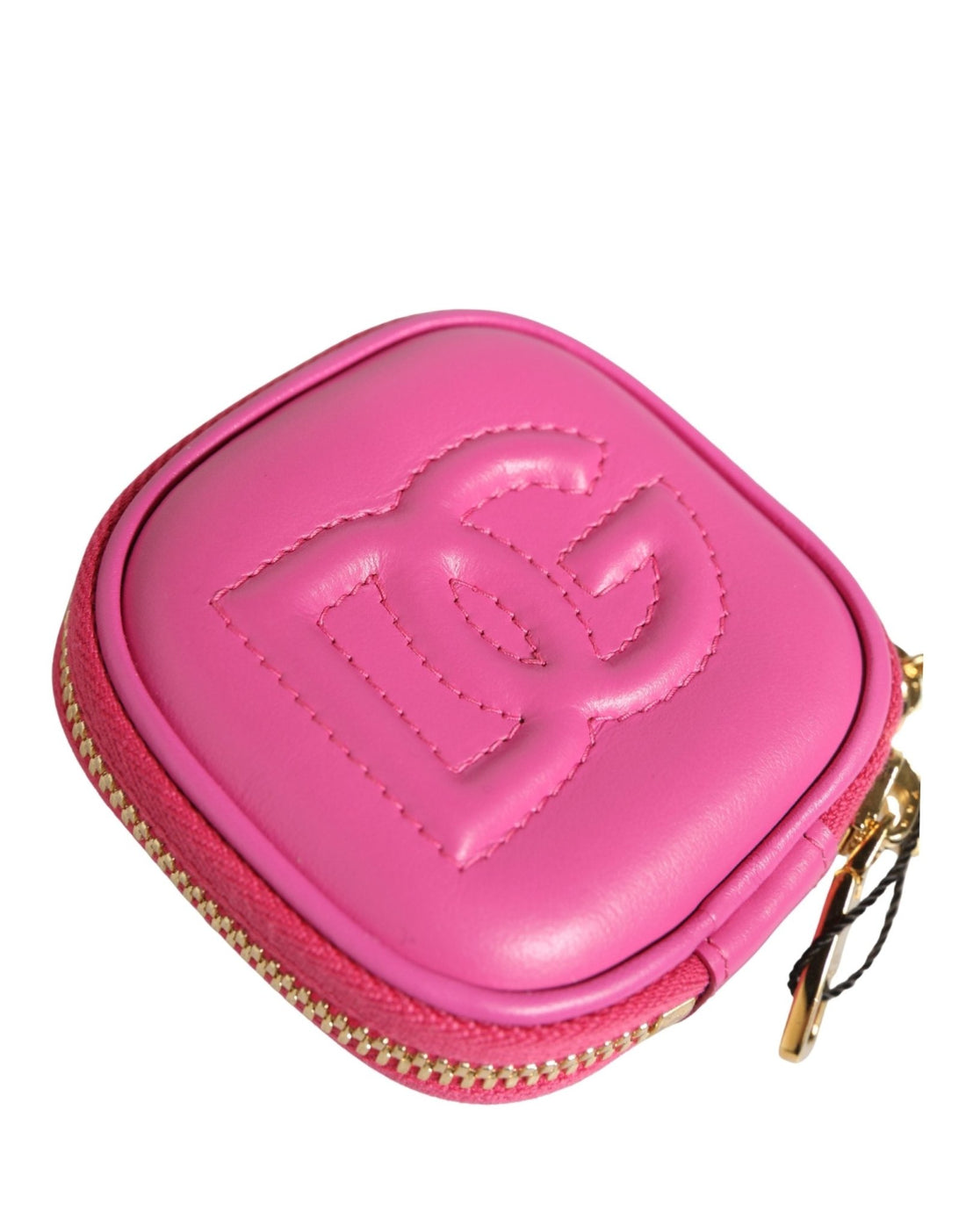 Dolce & Gabbana Pink Lamb Leather Embossed Logo Holder Airpod Case - RIMODA