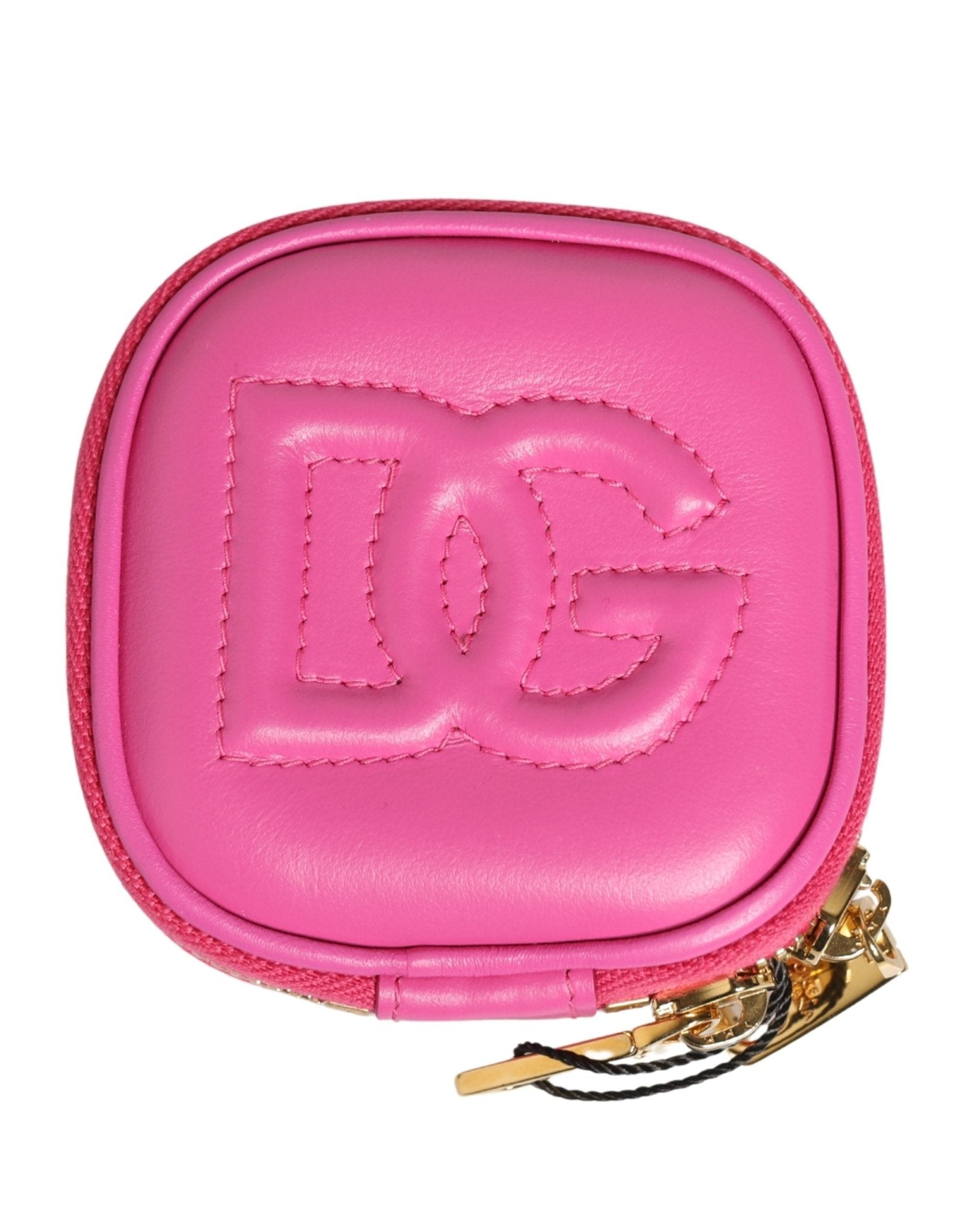 Dolce & Gabbana Pink Lamb Leather Embossed Logo Holder Airpod Case - RIMODA