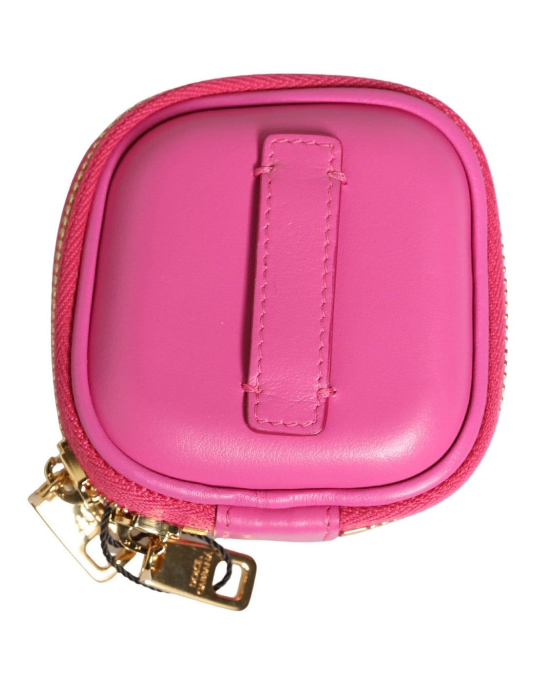 Dolce & Gabbana Pink Lamb Leather Embossed Logo Holder Airpod Case - RIMODA