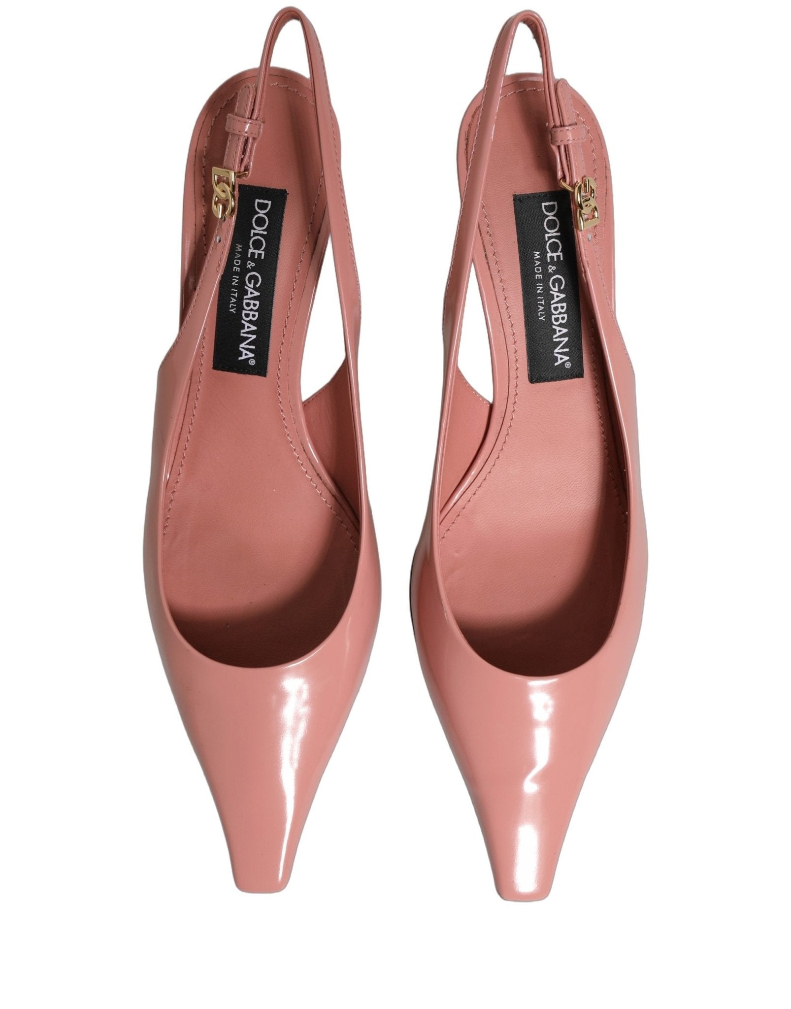 Dolce & Gabbana Pink Leather Mid Heels Slingbacks Shoes - RIMODA