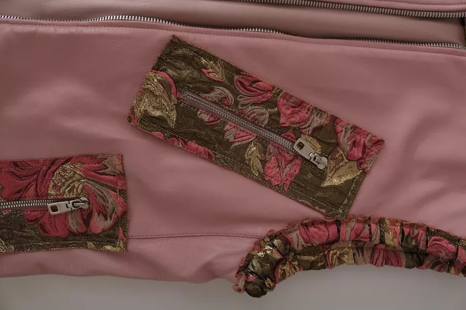 Dolce & Gabbana Pink Leather Sleeveless Vest Jacket Blouse - RIMODA
