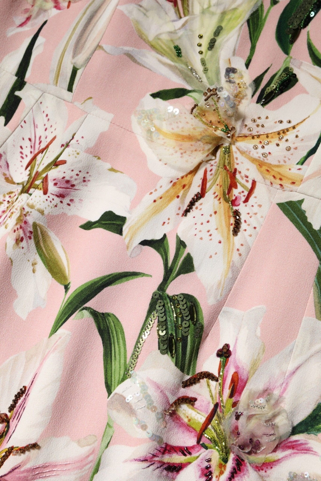 Dolce & Gabbana Pink Lily Viscose Sheath Stretch Midi Dress - RIMODA