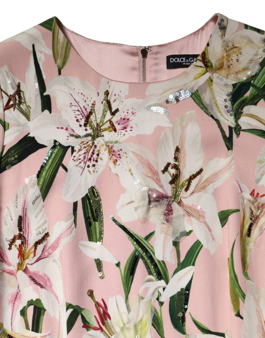 Dolce & Gabbana Pink Lily Viscose Sheath Stretch Midi Dress - RIMODA