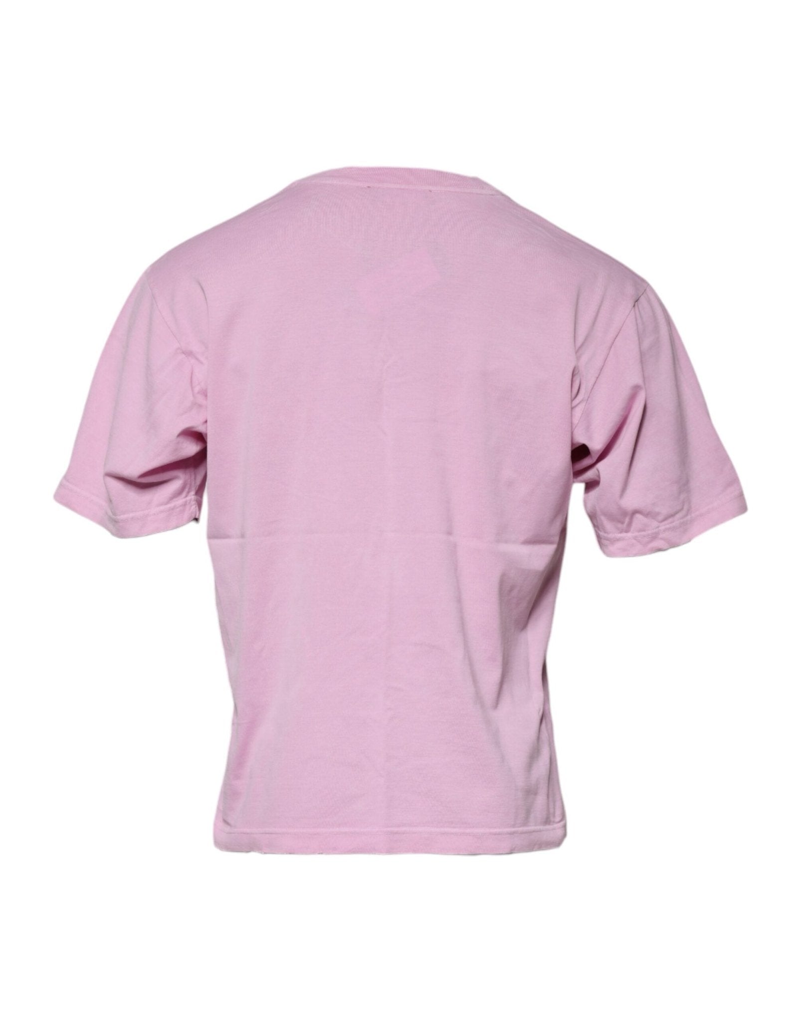 Dolce & Gabbana Pink Logo Print Cotton Crew Neck T-shirt - RIMODA