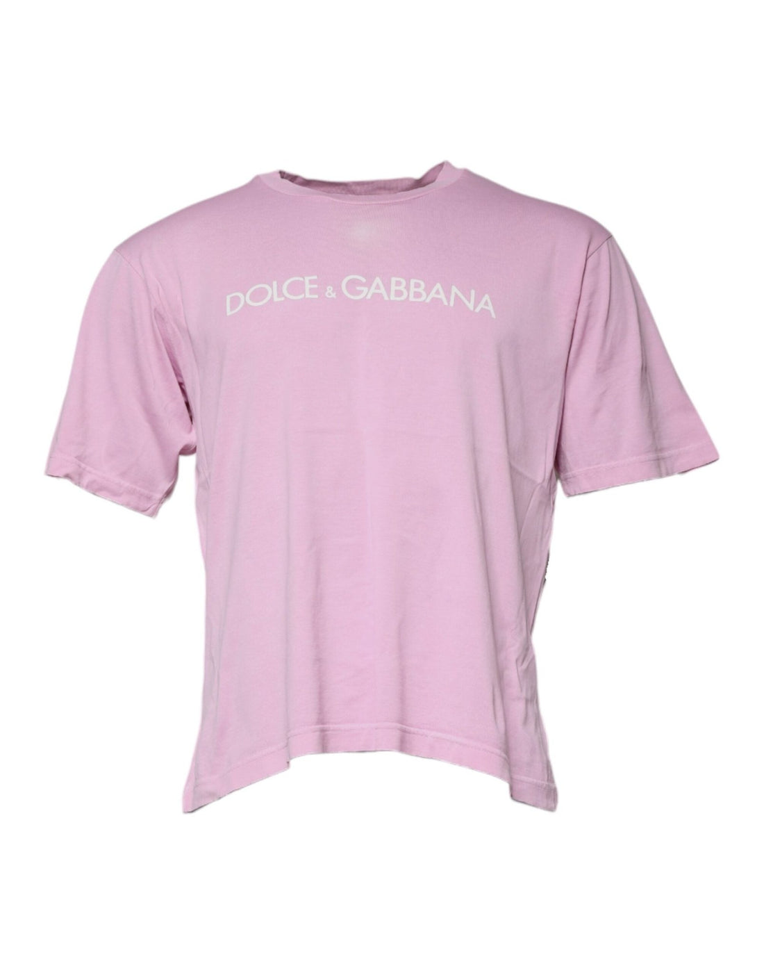 Dolce & Gabbana Pink Logo Print Cotton Crew Neck T-shirt - RIMODA