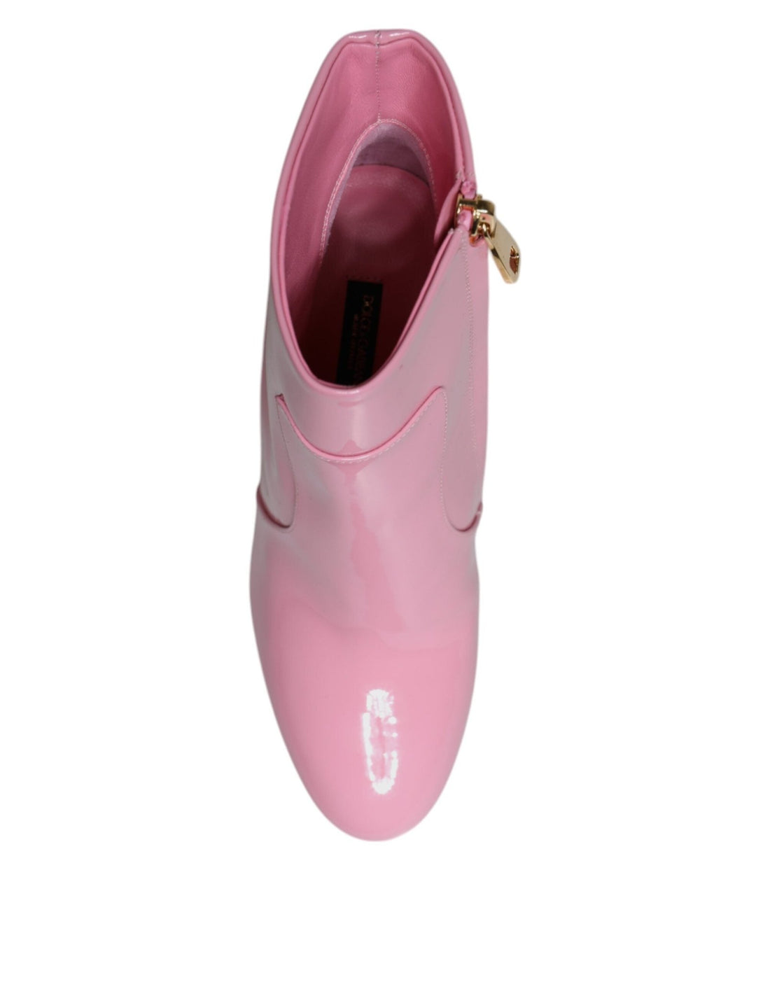 Dolce & Gabbana Pink Patent Leather Heel Mid Calf Boots Shoes - RIMODA