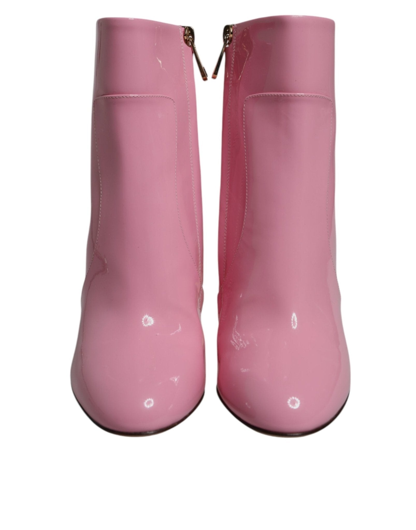 Dolce & Gabbana Pink Patent Leather Heel Mid Calf Boots Shoes - RIMODA