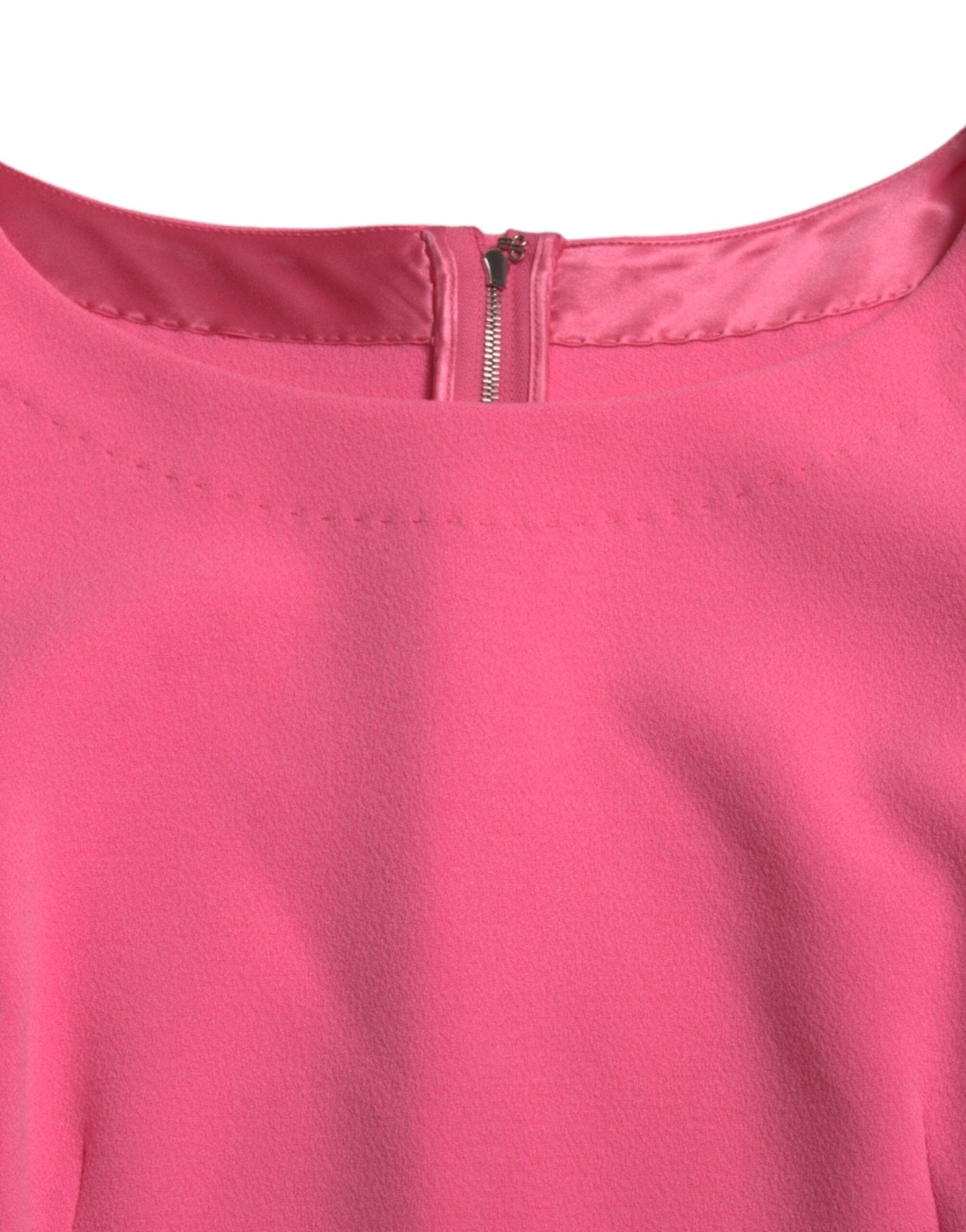 Dolce & Gabbana Pink Polyester Long Sleeves Sheath Midi Dress - RIMODA