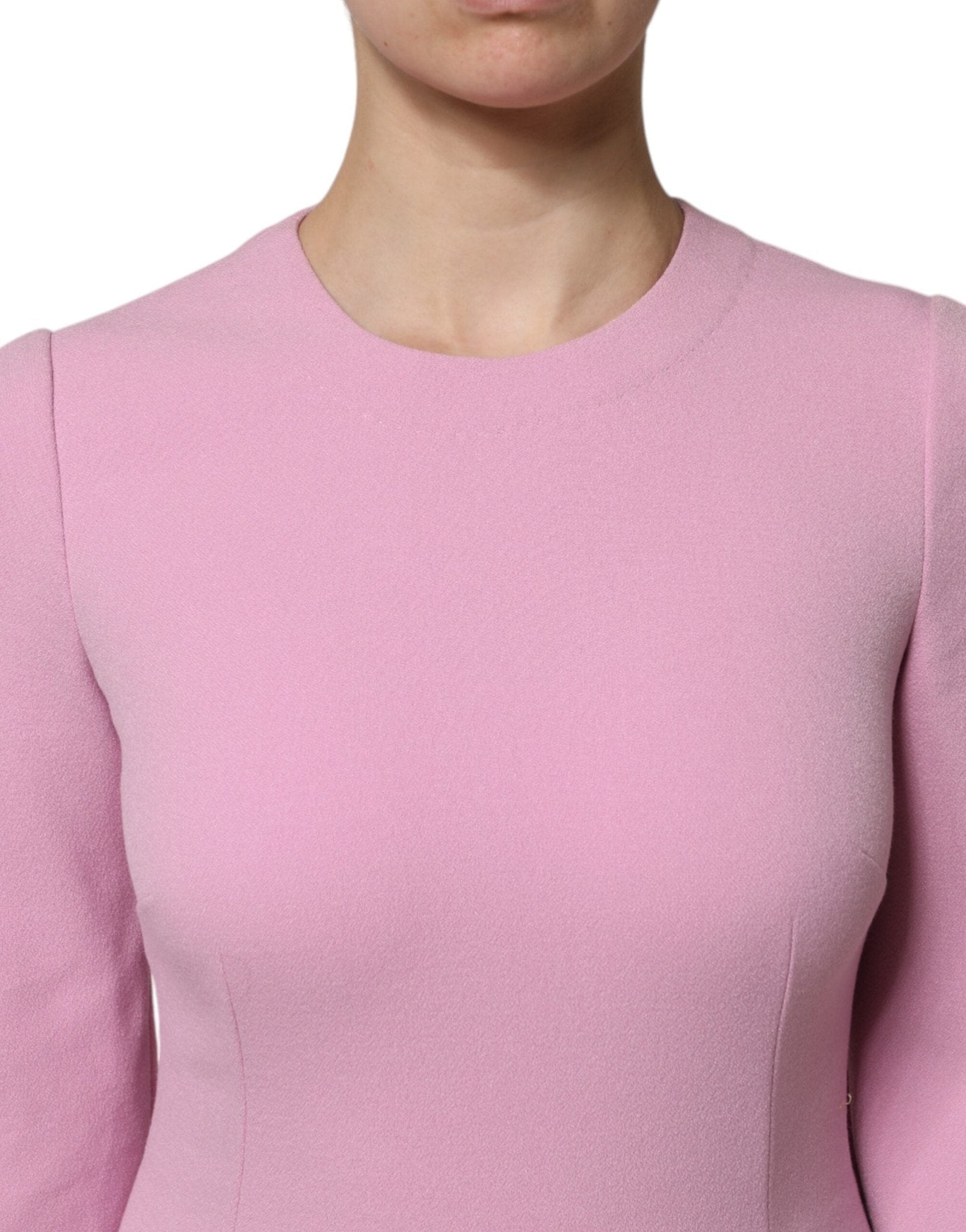 Dolce & Gabbana Pink Polyester Long Sleeves Sheath Mini Dress - RIMODA