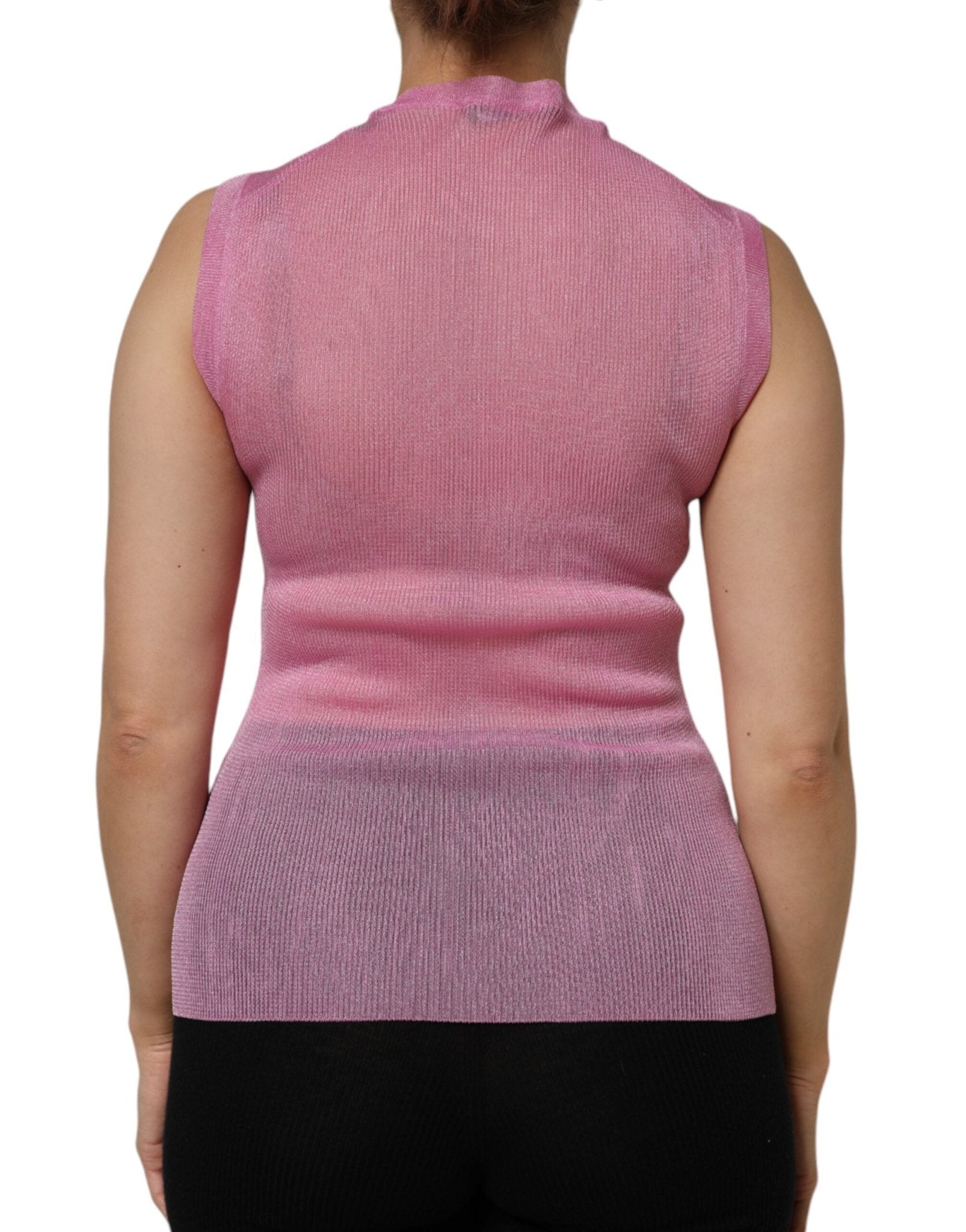 Dolce & Gabbana Pink Polyester Sleeveless Round Neck Tank Top - RIMODA