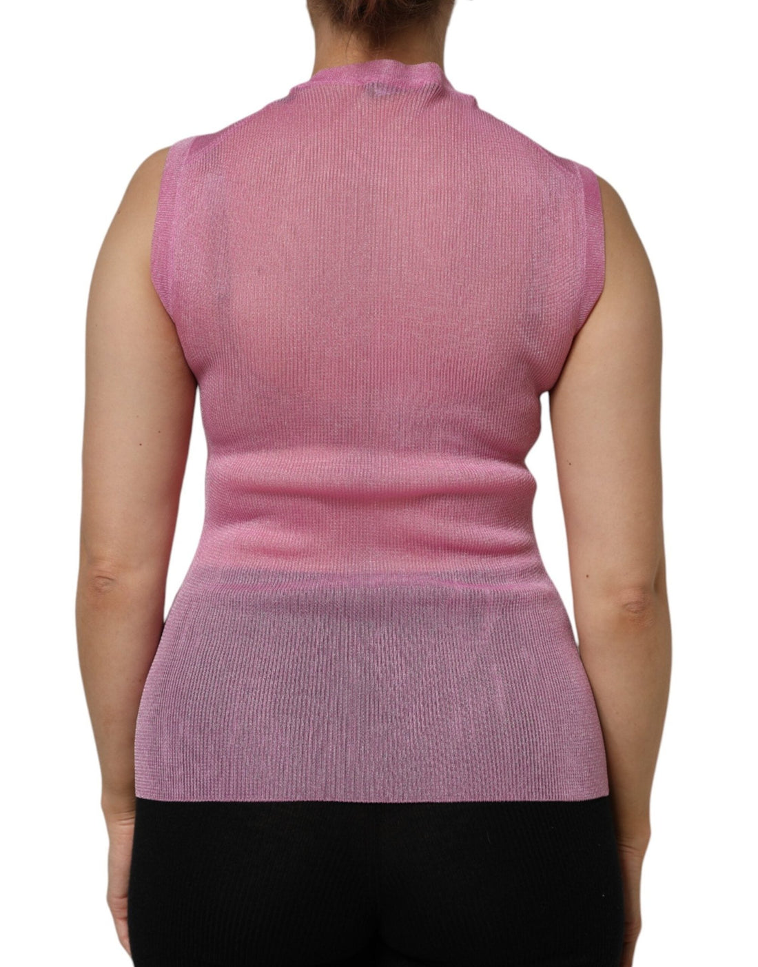 Dolce & Gabbana Pink Polyester Sleeveless Round Neck Tank Top - RIMODA