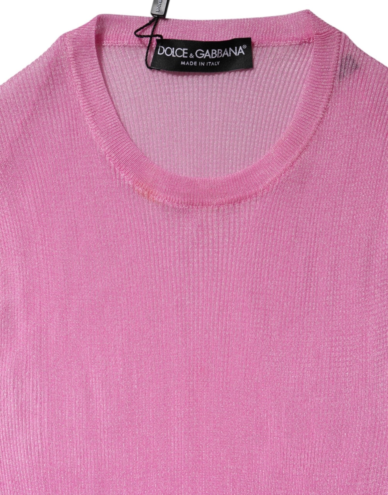 Dolce & Gabbana Pink Polyester Sleeveless Round Neck Tank Top - RIMODA