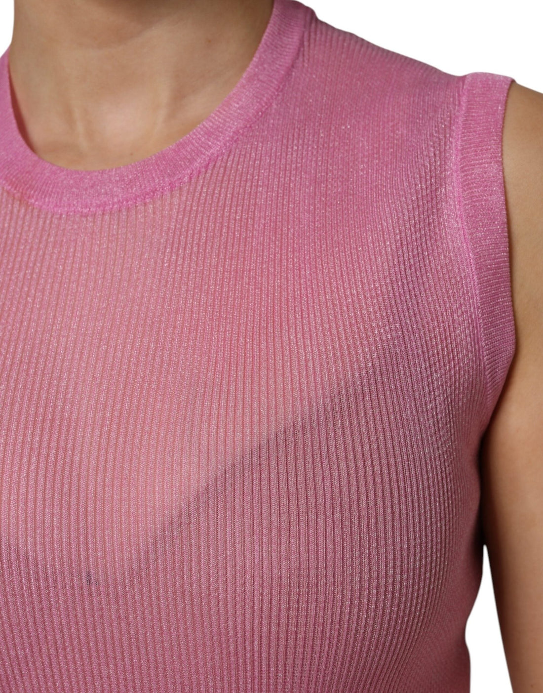 Dolce & Gabbana Pink Polyester Sleeveless Round Neck Tank Top - RIMODA