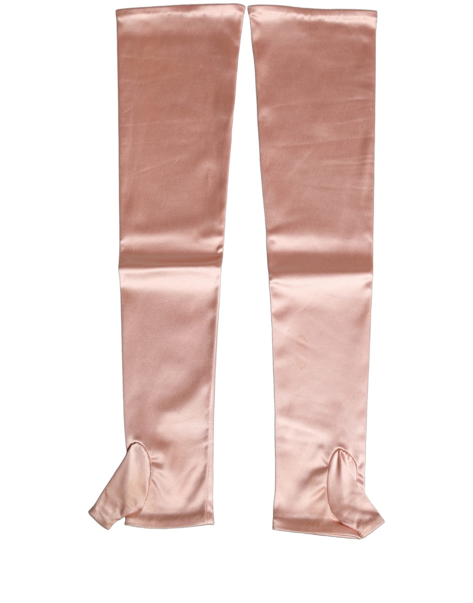 Dolce & Gabbana Pink Satin Long Opera Fingerless Gloves - RIMODA