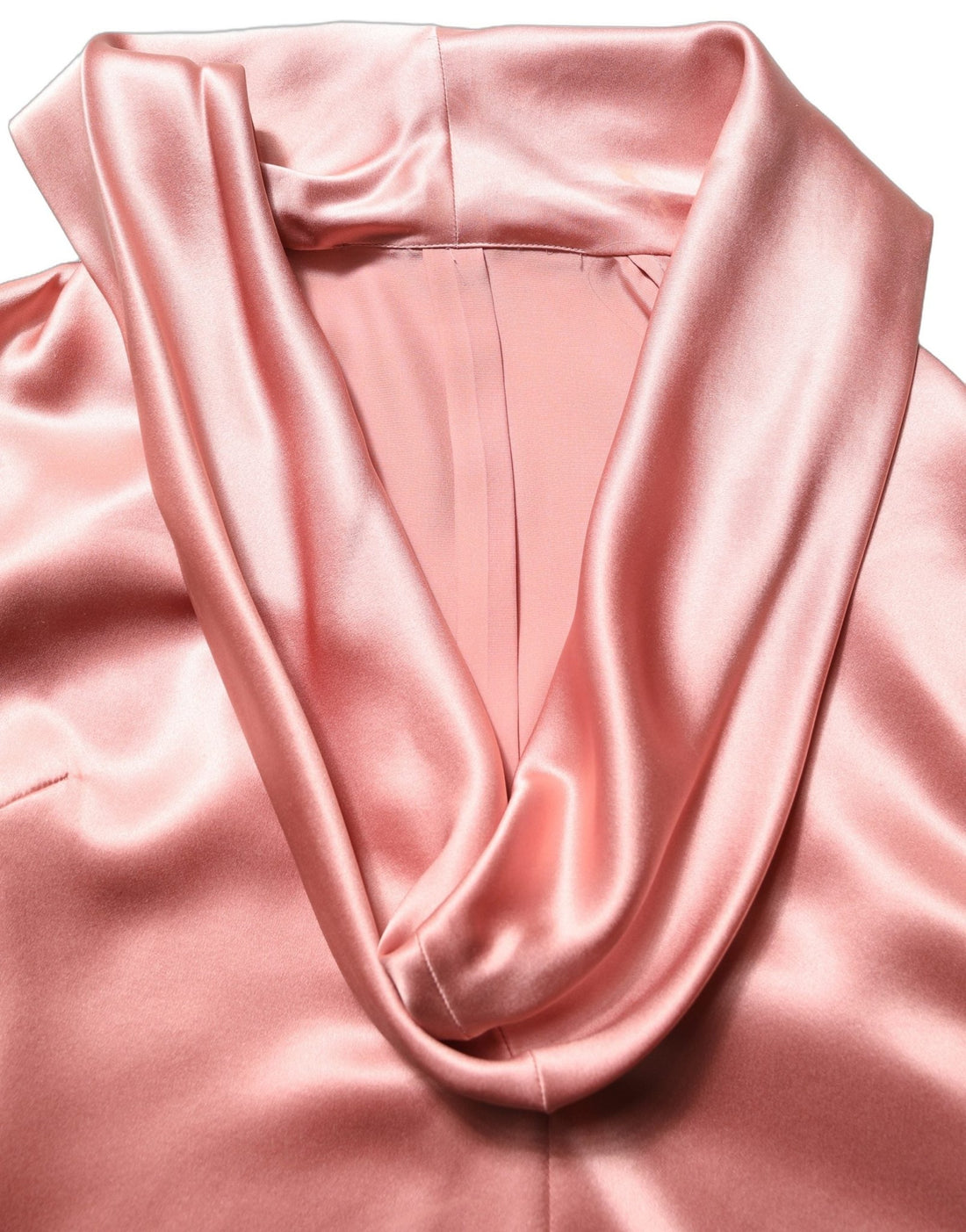 Dolce & Gabbana Pink Satin Silk V-neck Long Sleeves Blouse Top - RIMODA