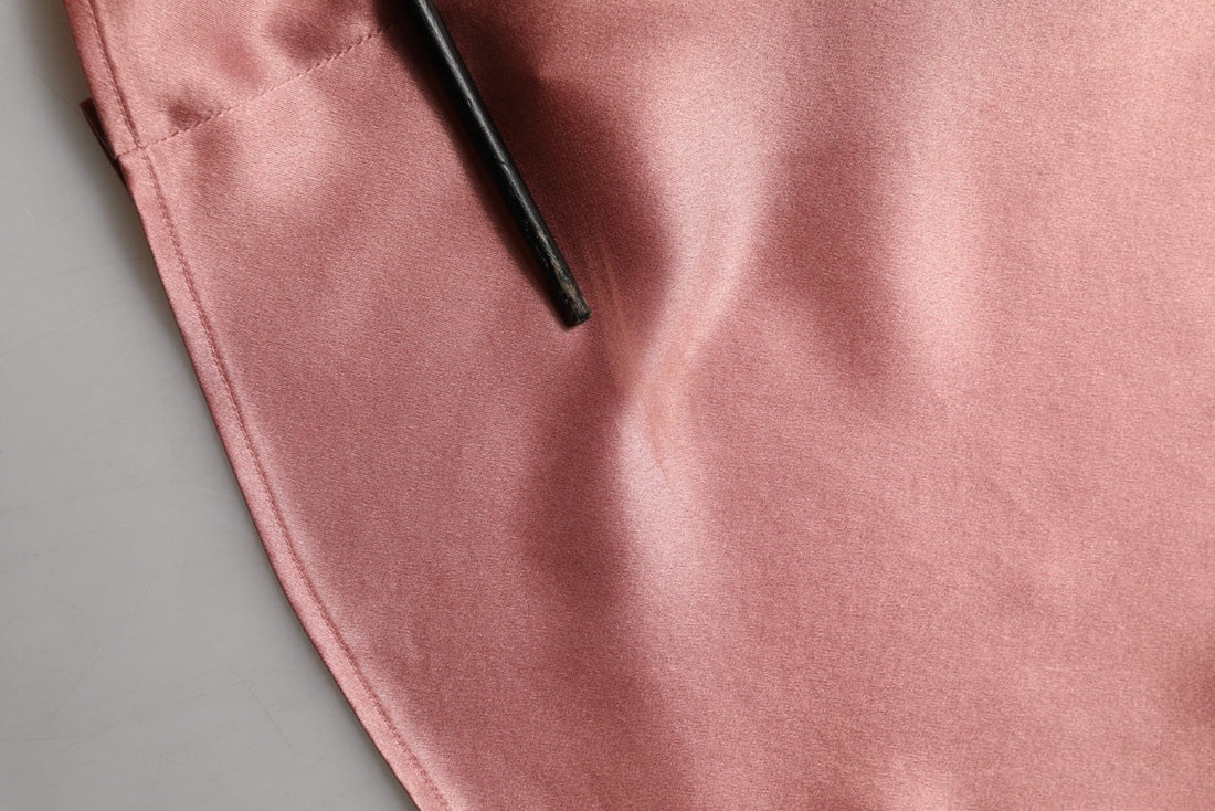 Dolce & Gabbana Pink Satin Silk V-neck Long Sleeves Blouse Top - RIMODA