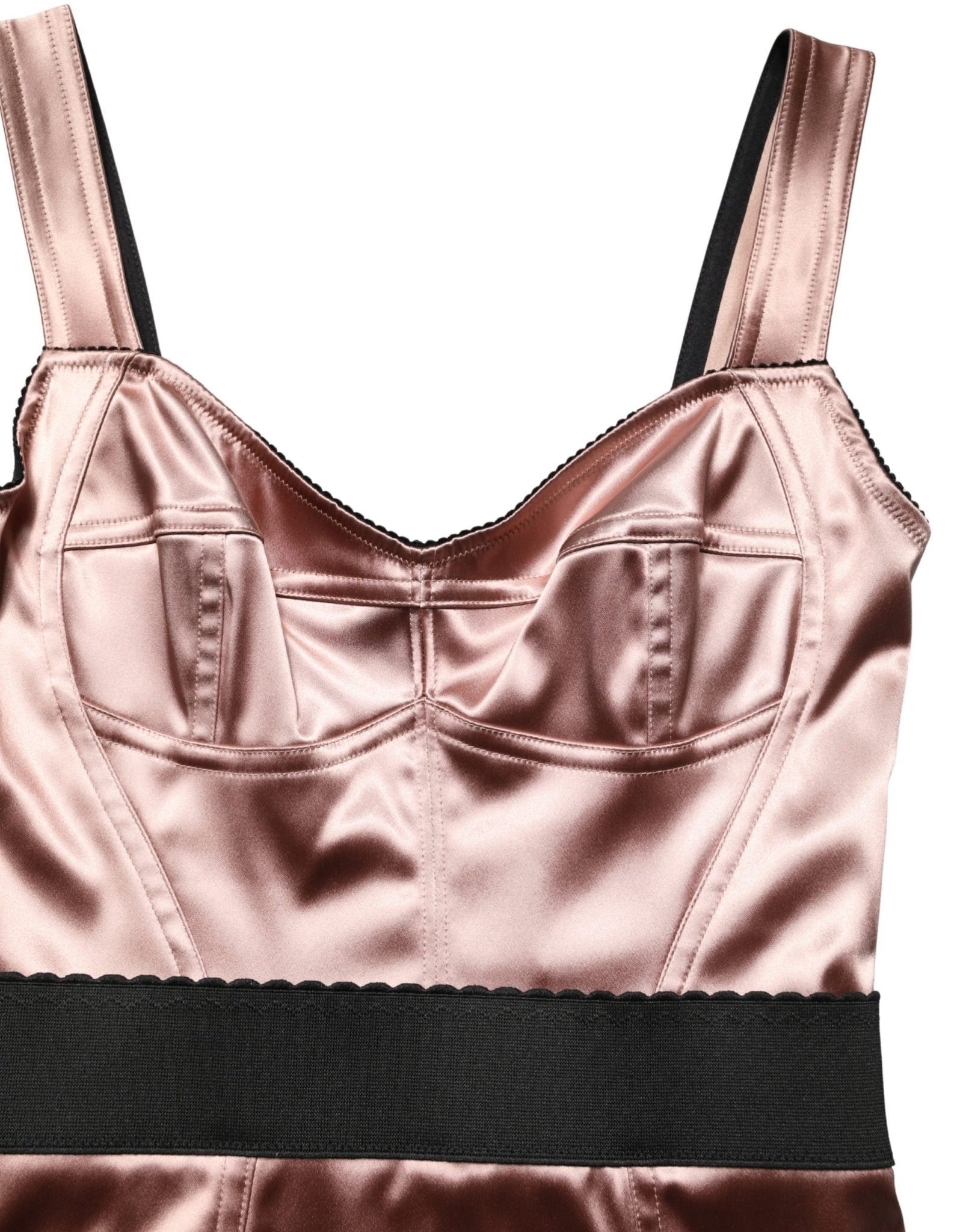 Dolce & Gabbana Pink Satin Sweetheart Sheath Corset Midi Dress - RIMODA