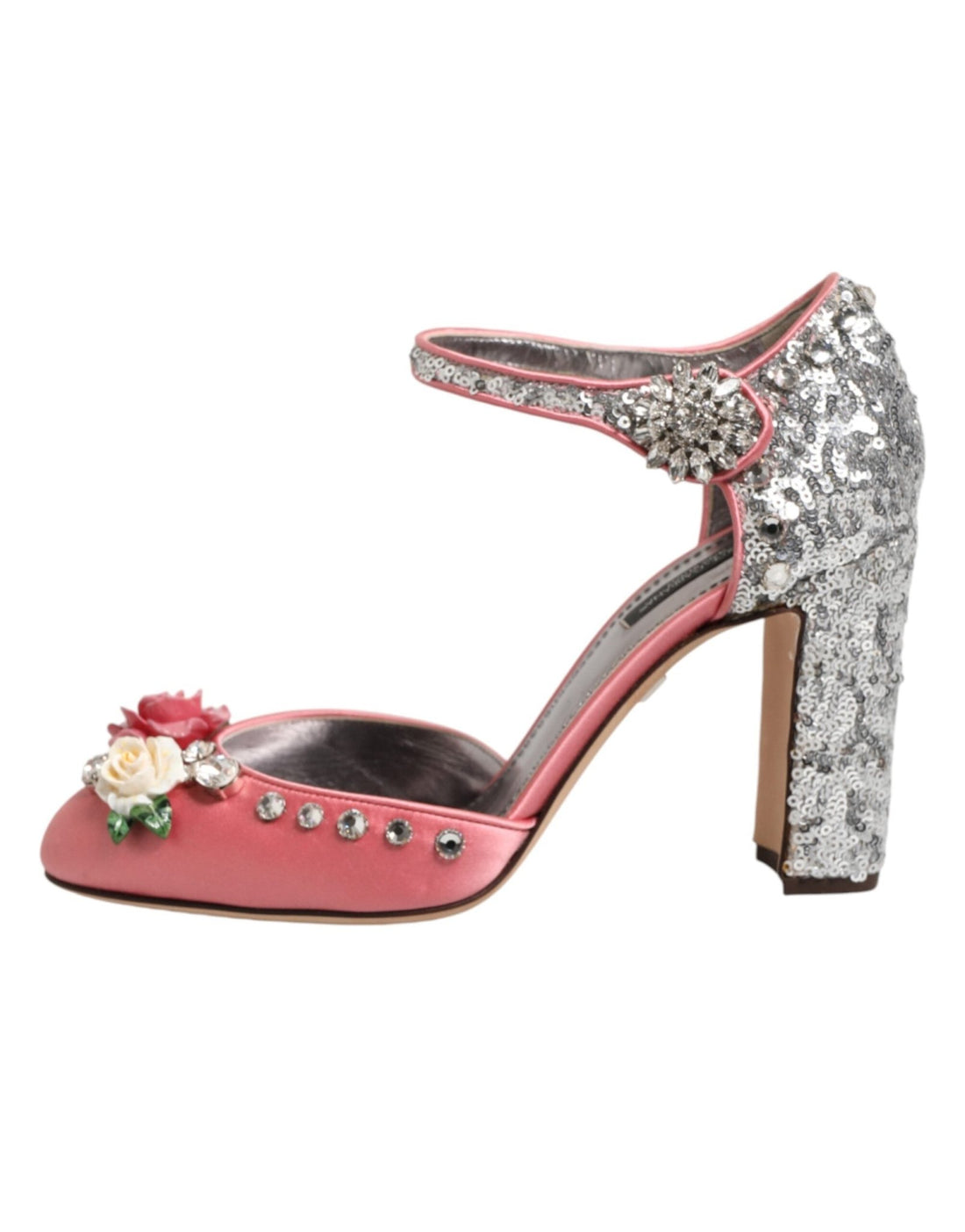 Dolce & Gabbana Pink Sequined Ankle Strap Sandals Shoes - RIMODA