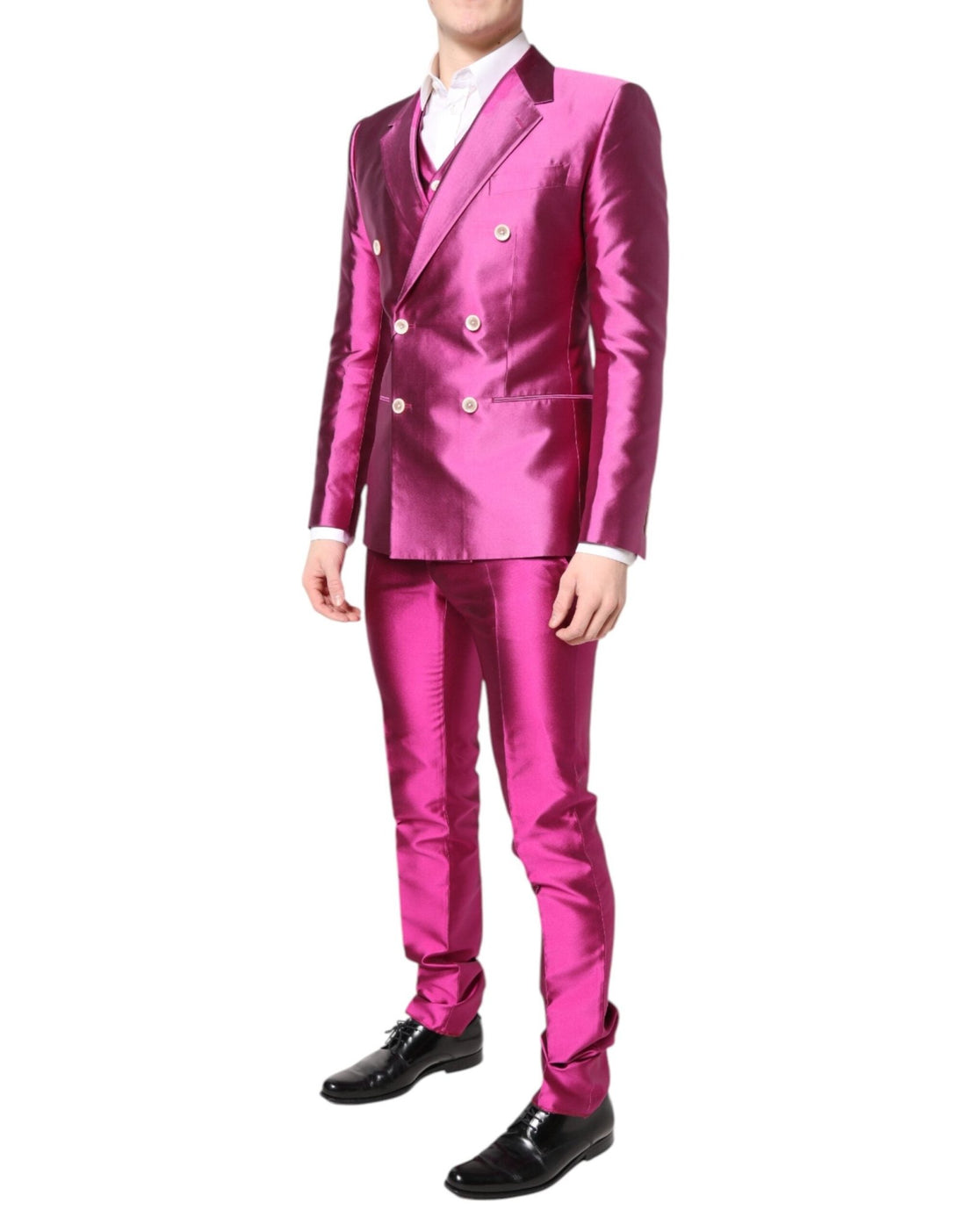 Dolce & Gabbana Pink SICILIA Double Breasted 3 Piece Suit - RIMODA
