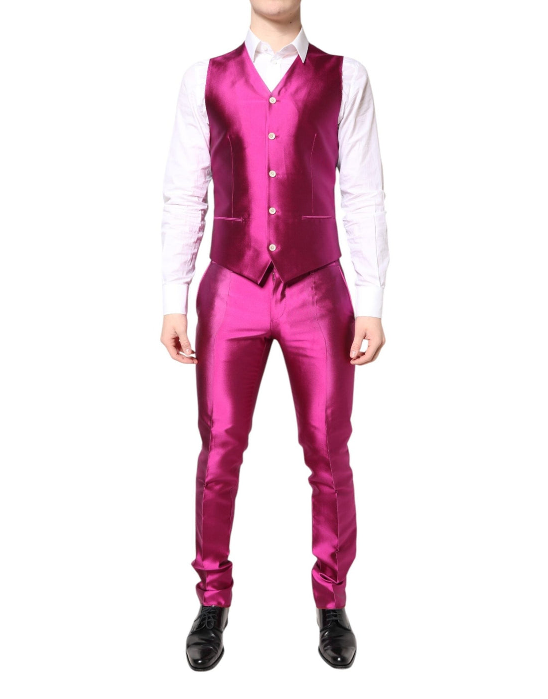 Dolce & Gabbana Pink SICILIA Double Breasted 3 Piece Suit - RIMODA