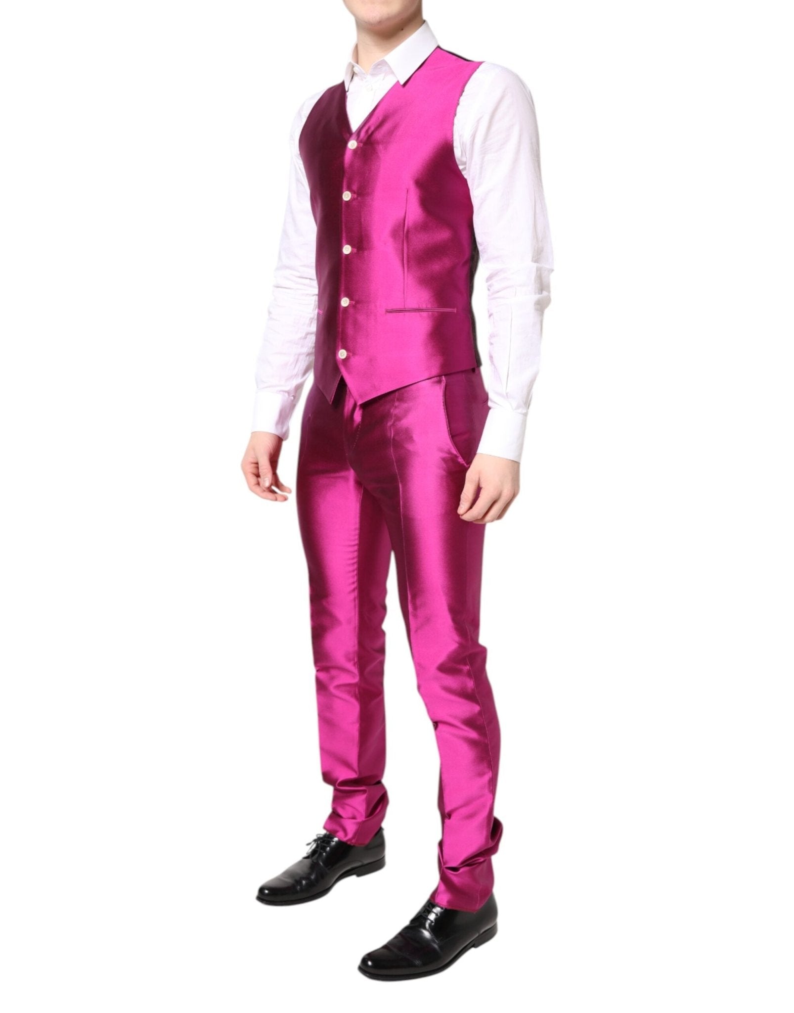 Dolce & Gabbana Pink SICILIA Double Breasted 3 Piece Suit - RIMODA