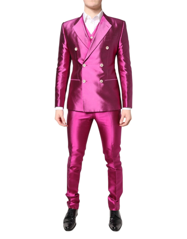 Dolce & Gabbana Pink SICILIA Double Breasted 3 Piece Suit - RIMODA