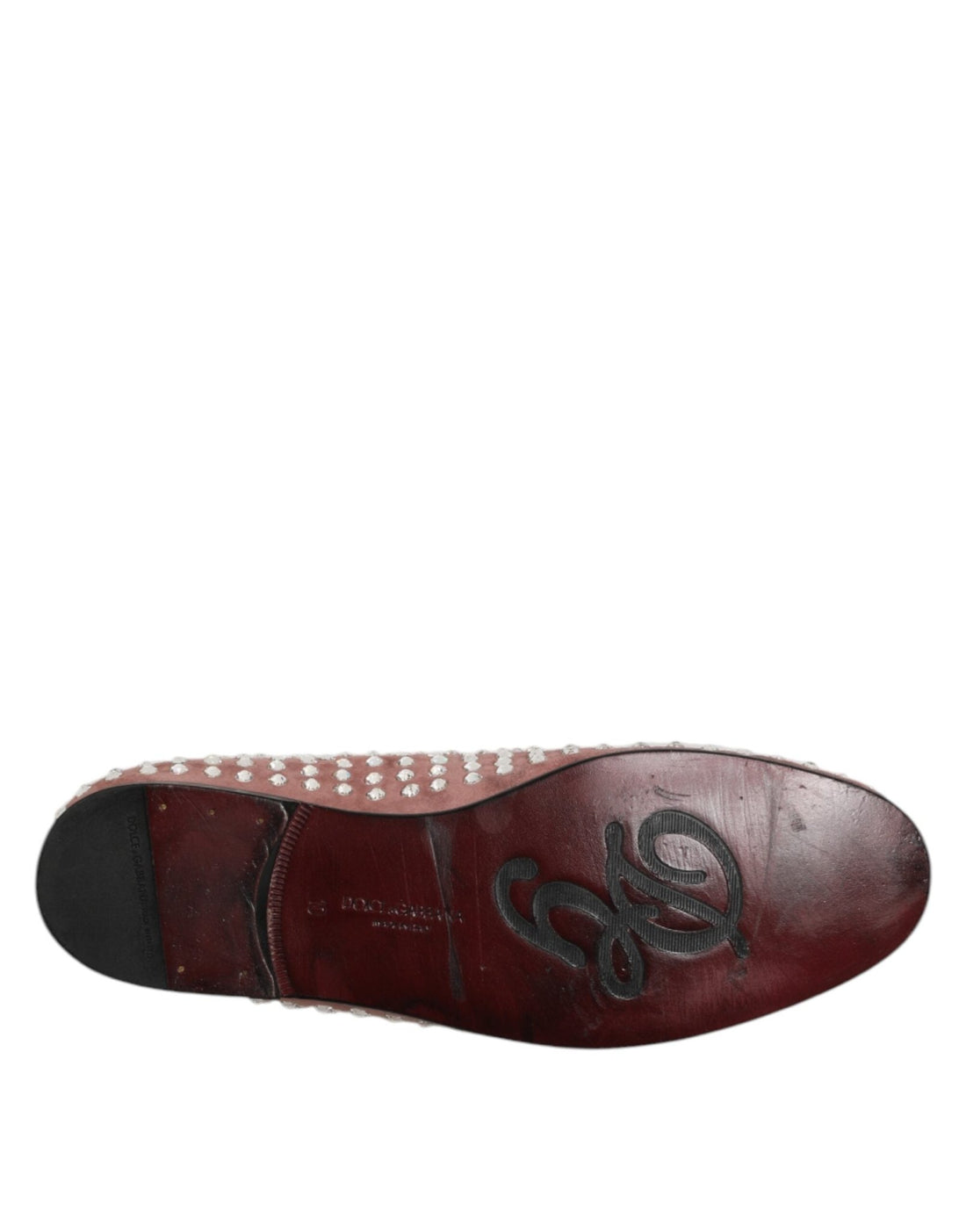 Dolce & Gabbana Pink Suede Crystals Loafers Men Dress Shoes - RIMODA