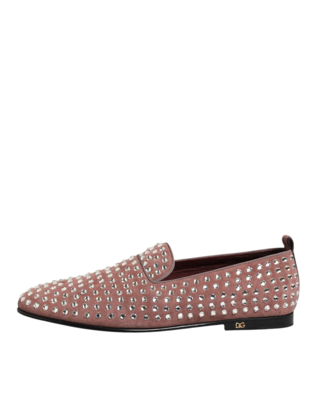 Dolce & Gabbana Pink Suede Crystals Loafers Men Dress Shoes - RIMODA