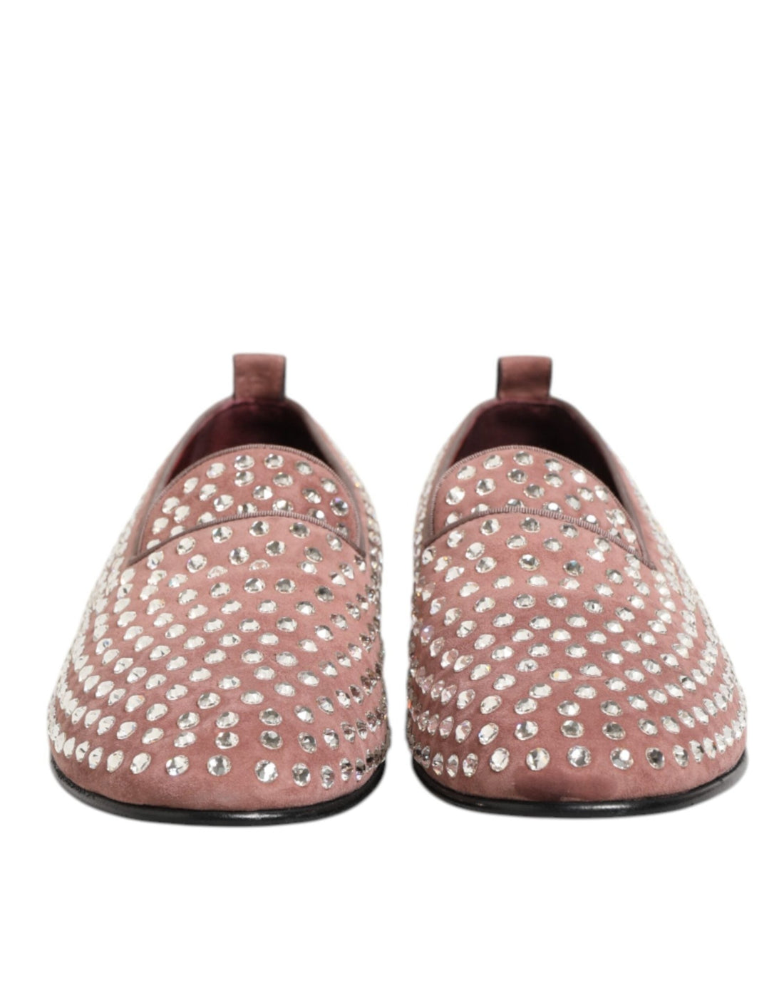 Dolce & Gabbana Pink Suede Crystals Loafers Men Dress Shoes - RIMODA