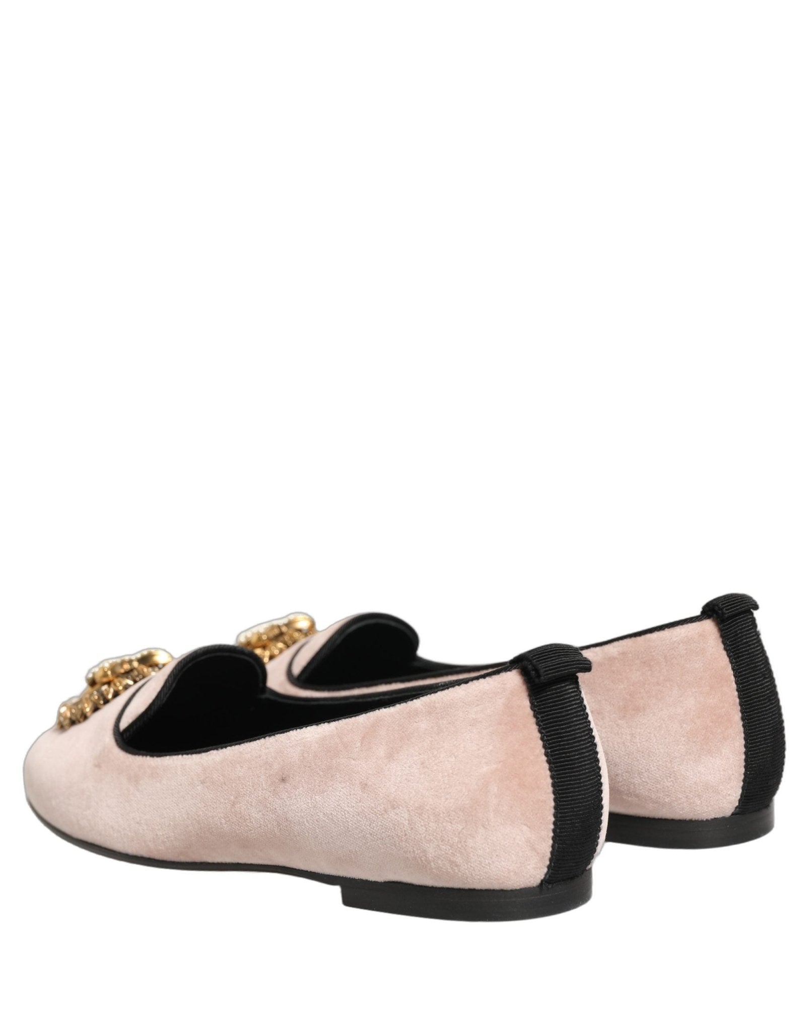 Dolce & Gabbana Pink Velvet Devotion Loafers Flats Shoes - RIMODA